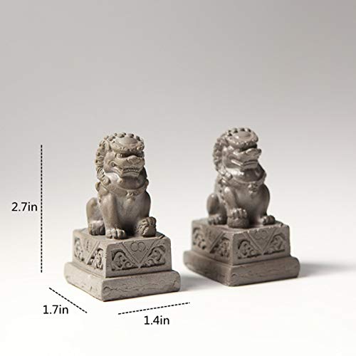 Sdeetesamjun Asian Fu Foo Dogs-Pair Of Two Guardian Lions,Stone Statues Feng Shui Decor #TOP4