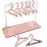 Jewelry Organizer Stand with Earring Tray and 8 Mini Hangers, Plastic Transparent Earring Holder Necklace Holder Display for Earrings Necklaces Bracelets Rings