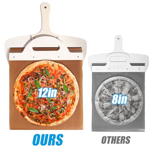 Palksky Sliding Pizza Peel, Non Stick Pizza Shovel, Wood Pizza Spatula, Super Magic Pizza Peel