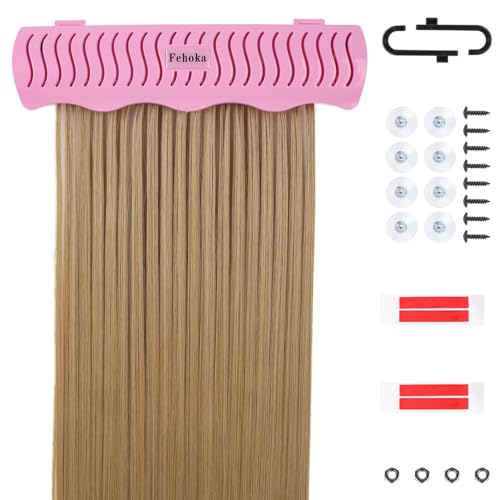 Fehoka Hair Extension Holder holder for Washing,Styling, Packing and Storing,Hair Extension Holder holder for salons,bathrooms, beauty shops, cloakrooms.4 quick&easy Installation Modes With Tool.