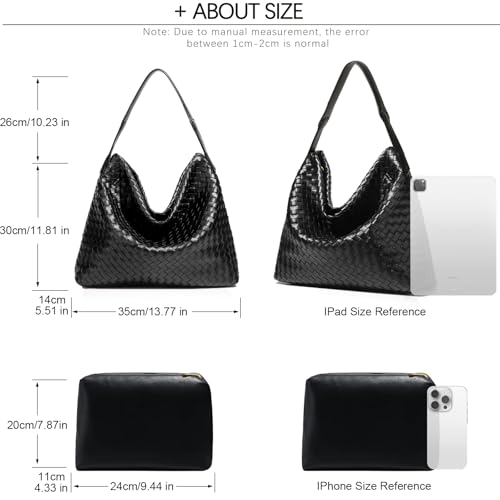 Bolso Tote tejido hobo estilo Boston para mujer miniatura 5