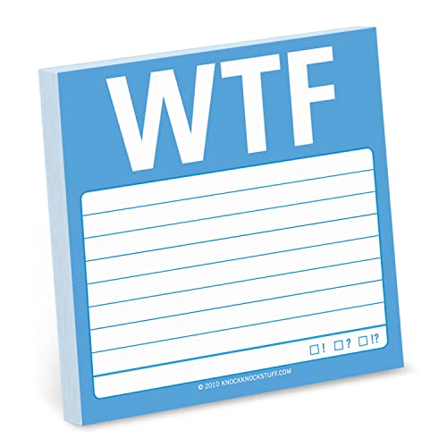1-Count Knock Knock WTF Sticky Notes, Memo Sticky Notepad, 3 x 3-inches