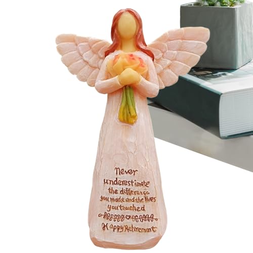 Felice Souvenir di pensione, Figura di angelo in pensione - Statua di angelo Colorato | Decorazioni per feste di pensionamento 14 cm, da collezione Decorazioni da tavolo per la casa, Studio