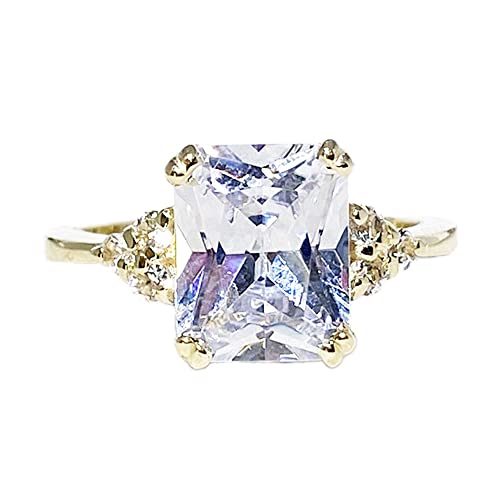 Clear Quartz Ring - Gold Ring - Prong Ring -