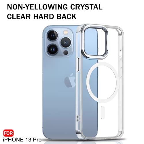Image of TheGiftKart Hybrid Back Cover Case for iPhone 13 Pro | Built-in Stand | Shockproof Hard Back Case Cover for iPhone 13 Pro (PC & TPU, Crystal Clear Back, MagSafe Compatible, Transparent Sides)