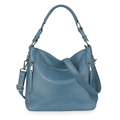 Image of YALUXE Women's Real Leather Shoulder Bags Hobo Handbag Purse Crossbody Bag