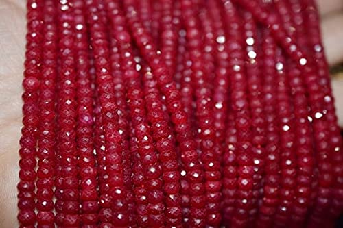 Rondelles de rubis véritables micro-facettées pour l'enfilage de perles rares