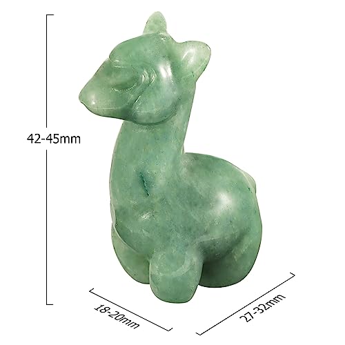 mookaitedecor Green Aventurine Crystal Cute Alpaca Figurine Ornament Party Decor Gift - Image 2