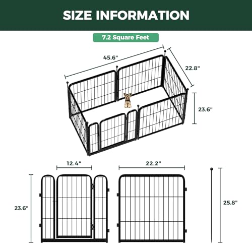 Image of FXW Rollick Unleashed Dog Playpen for Indoor, Yard, RV Camping, 24 inch 6 Panels for Small and Puppy Dogs│Patented