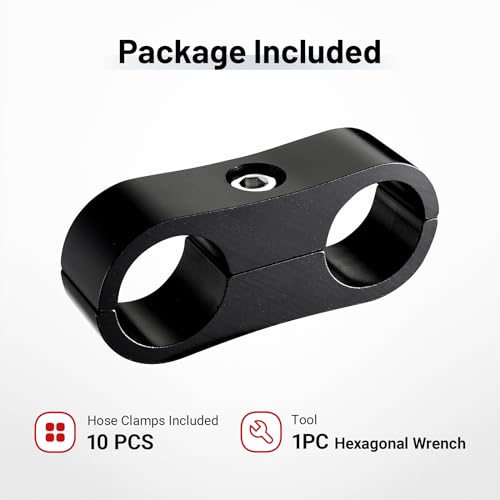 EVIL ENERGY 8AN Hose Separator Clamp, AN8 Fuel Line Mounting Clamp Aluminum Black 10PCS by EVIL ENERGY - Image 6
