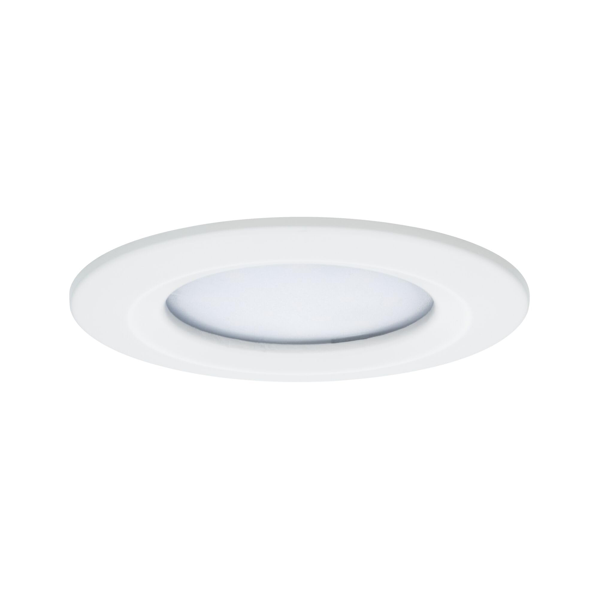 Paulmann 93870 Luminaria empotrable LED, Coin, foco empotrable plano Slim, proyector de techo redondo 3x6,8 W, blanco, lámpara empotrable regulable, IP44 resistente a salpicaduras de agua