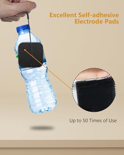 Image of TENS Unit Electrode Pads (20PCS) with Free 1 /4 Wire Cable - Universal 2x2 Replacement Pads for TENS EMS Muscle Stimulator - Compatible with TENS 7000 /3000, AUVON, Belifu, AVCOO, Neocarbon, TENKER