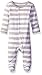 L'ovedbaby Baby Organic Cotton Footed Sleeper, Light Gray/White Stripe, 6-9 Months
