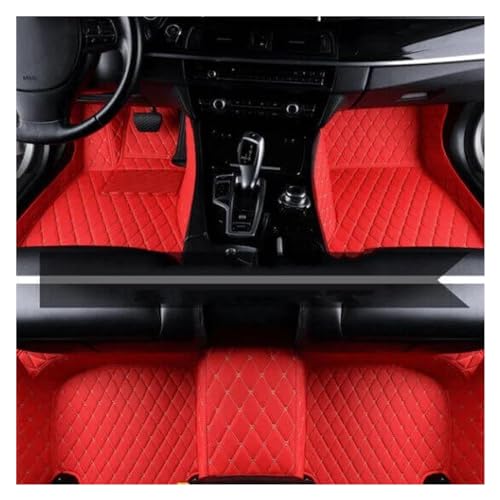 Tapis de sol Chrysler 300C 2005-2008 en cuir rouge racing sur mesure pour voiture