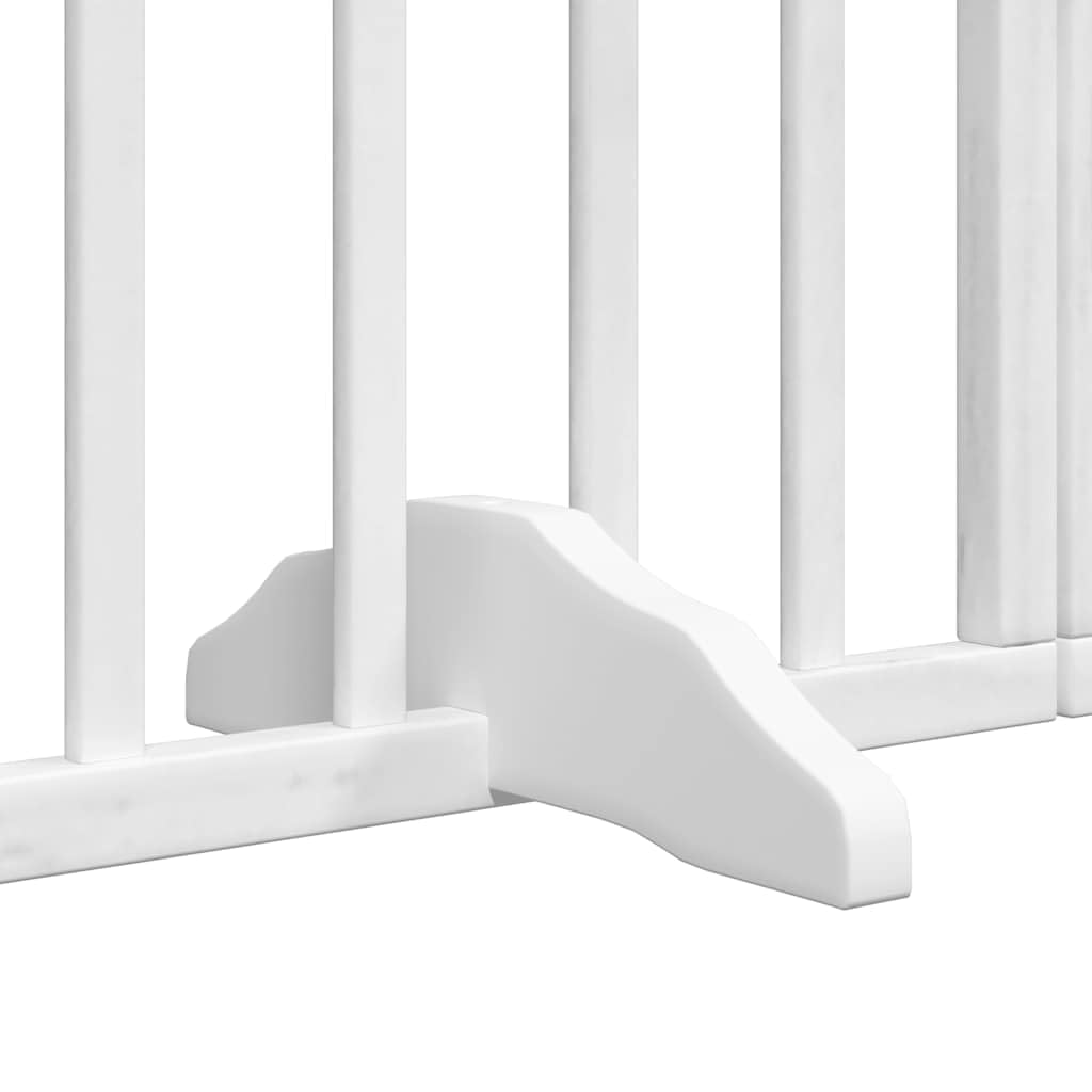 vidaXL Puerta para Perros Plegable 9 Paneles Madera álamo Blanca 450cm, Puerta para Mascotas, Puerta de Seguridad para Perros, Puerta para Perros de Seguridad