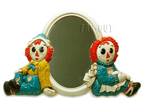 Raggedy Ann Andy ラガディ アン アンディ　ミラー　鏡 Vintage 'raggedy Ann and Raggedy Andy' Molded Plastic Mirror