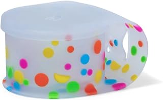 Silipint Silicone Go Go Connected Lid Bowl, Unbreakable, Non-Toxic, Dishwasher Safe (Polka Dots, 20oz Pack of 1)