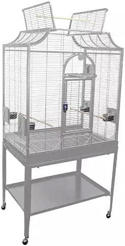 Kings Cages SLF 3221 Parrot Breeder Flight CAGE 32x21x61 Bird Toy Toys Canary (Grey/Silver)