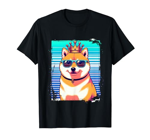 Vintage Shiba Inu Crown Dog Funny Shiba Dog Love Cute Dogs T-Shirt