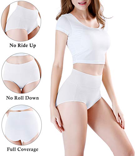 Image of wirarpa Women's Modal Underwear Soft High Waist Briefs Ladies Panties 4 Pack (Regular & Plus Size)