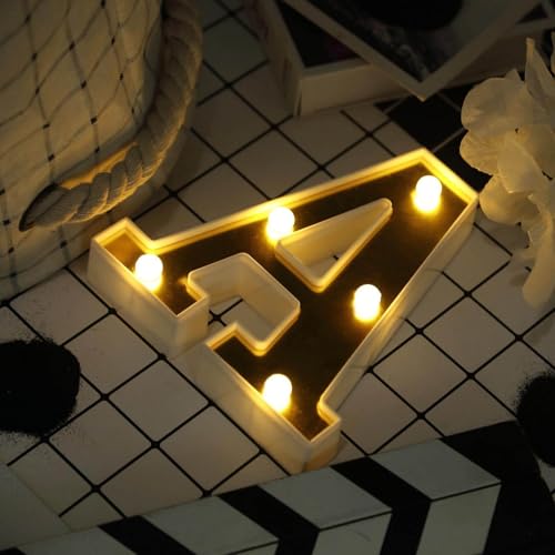Image of Efavormart 6 inch Gold Marquee Letter A, Mirror Front Warm White LED Light Up 3D Sign, Battery Operated 72H Glow for Wedding Party & Wall Decor