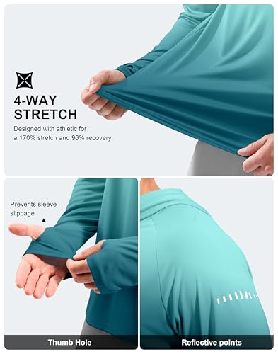 Image of Men's Sun Protection Hoodie Shirts Long Sleeve UPF 50+ Swim Shirts for Men Rash Guard Fishing Shirt Quick Dry