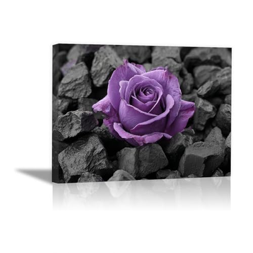 Tableau toile decoration murale haut de gamme fleurs de roche rose pourpre HOQIU