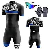 Homme Pro Trifonction Manches Courtes Sports de Plein Air Vêtements de Triathlon,Tri-Costume d'une pièce,pour Course À Pied,Natation,Cyclisme Body,avec 3 Poches,Vêtements de Cycliste (TYP-3,M)