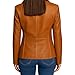 LEATHER CREATIVE Lambskin Leather Blazer Women – Premium Women's Leather Jacket with Notched Lapel, Long Sleeve, Flap Pockets (US, Alpha, X-Large, Regular, Regular, Mustard)