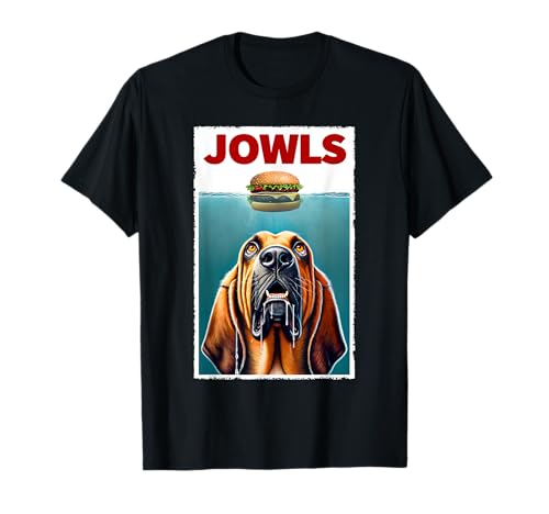 Funny Bloodhound and Hamburger Parody Jowls Dog Lover T-Shirt