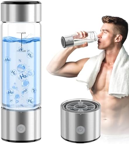 Hydrogen Water Bottle, 3Min 2200PPB Rapid Hydrogen Water Generator -SPE PEM Tech, 14OZ Portable Hydro Water Machine, Health Care Gifts for Husband, Wife, Family, Friends, Travel