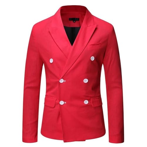 Men's Lightweight Spring Thin Double-Breasted Daily Business Casual Suit Jacket Sport Coat Mens Suit