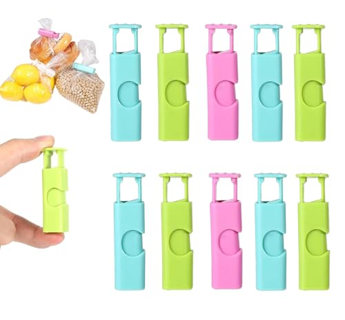 Image of 10pcs bag sealer reusable airtight clip snack food sealing chip bags clamp freezer sealing bags clip bread bag closer storage organizer packet sealer tool kitchen food saver (10pcs)