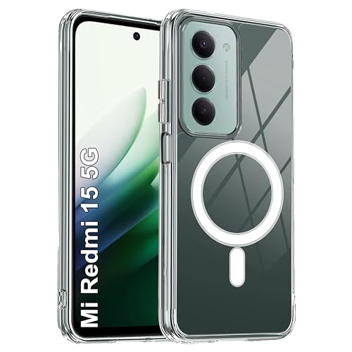 Image of Zapcase Back Case Cover for Mi Redmi 15 5G | Compatible for Mi Redmi 15 5G Back Cover | Compatible with Mag-Safe | Scratch-Resistant Back Cover | Clear