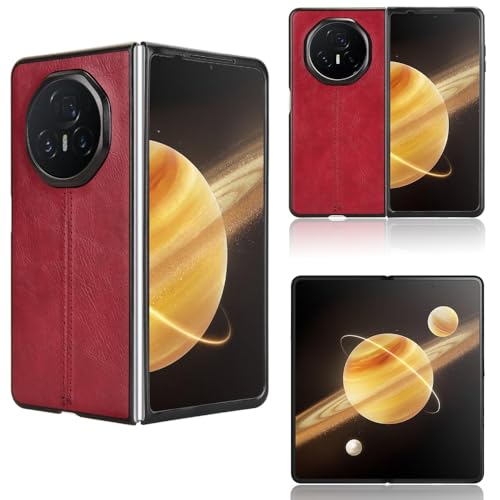 Coque Honor Magic V3 5G étui rétro en cuir PU rouge antichoc
