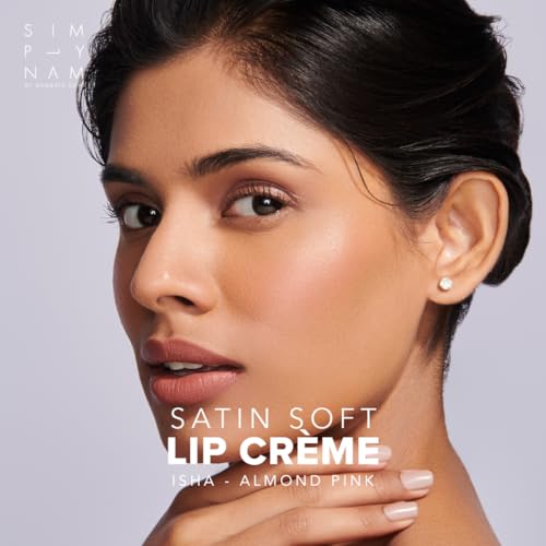 Image of SIMPLYNAM Satin Soft Lip Creme | 1 Swipe Full Coverage | Hydrating, Creamy Matte Finish | 6-8 Hour Stay | Transfer-Proof & Smudge-Proof | Infused with Peptides & Squalane | Vegan | Isha - Almond Pink