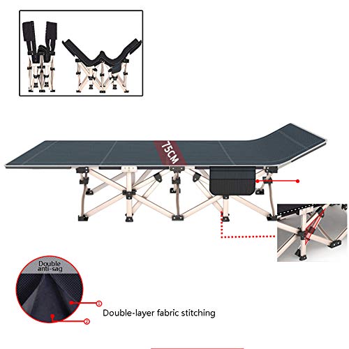 OMZBM Tri-Folding Bed With Double Sided High Grade Cotton Pad And Pocket,Metal Rollaway Portable Rest Bed For Adults With A Super Strong Sturdy Frame,Headupgray