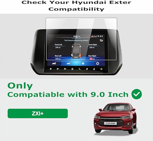 Image of OHAYO Screen Protector for Maruti Suzuki Dzire ZXI+ 9 Inch Infotainment System 2024 | 9H Hardness Military Strength Scratch Resistant HD Clear Touch Protection | Bubble Free Easy Install | Non-TG Display Guard for Car Navigation Screen