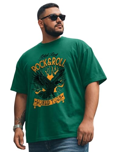 Image of Veirdo Men's Pure Cotton Half Sleeve Plus Size Printed T-Shirts, Stylish, Comfortable & Durable Cotton Tees | Sizes: S to 2XL