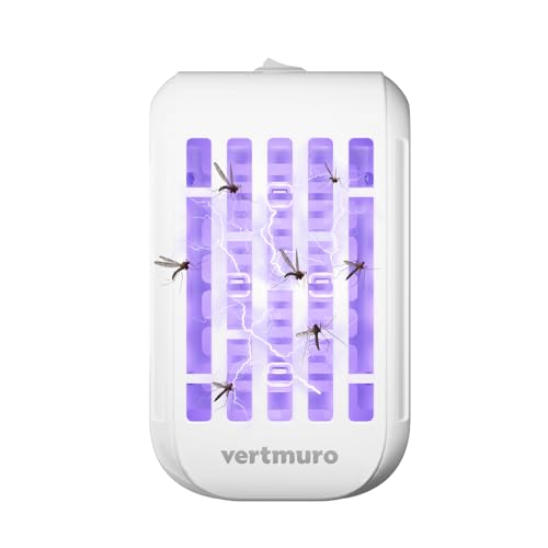 vertmuro Indoor Bug Zapper, Electric Plug in Flying Insects Mosquito Killer with UV LED Light, Portable Gnat Fly Trap for Home, Kitchen, Bedroom, Office(1 Pack)