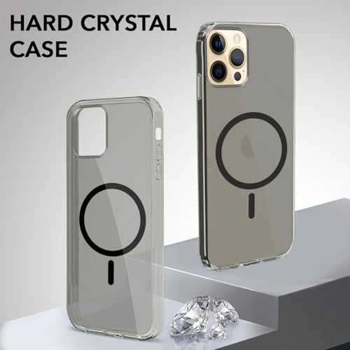 Image of Jkobi Lifetime Anti-Yellow MagSafe Compatible Clear Back Cover Case for Apple iPhone 12 Pro (Sleek Hard Crystal | Shockproof and Camera Protection)