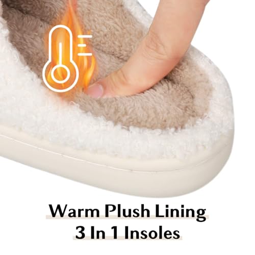 FACAXEDRE Smile Face Slippers for Women - Indoor Outdoor Retro Happy House Slides, Soft Fluffy Cushion Furry Shoes3