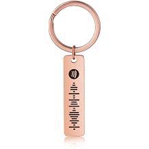 Gemszoo Personalized Spotify Keychain for Women Men Custom Music Code Keychain Name Keyring Song Keychain Gifts
