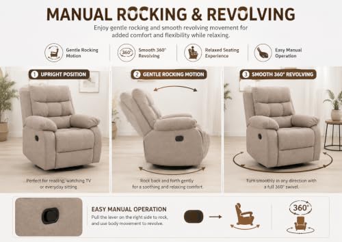 Image of Recliner Armchair for Living Room | Comfortable Upholstered Single Seater Sofa Chair with Ergonomic Backrest, Plush Armrests, Spacious Seat and Solid Wooden Frame (Motorized)