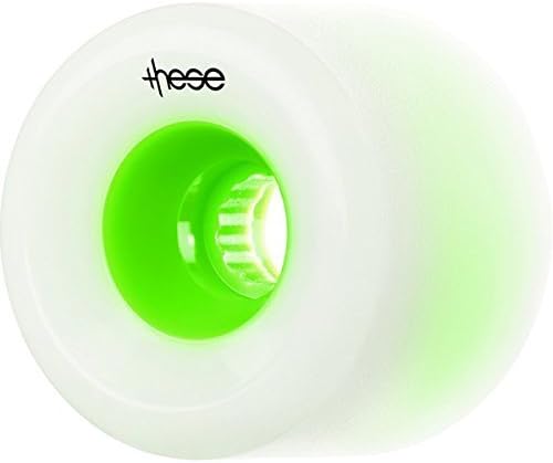These Freeride 74.5mm 80a White/Green Skateboard Wheels (Set Of 4)