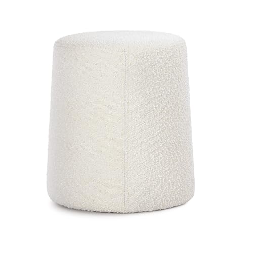 Image of HomePop 17 inch Organic Shape Ottoman - Cream Boucle