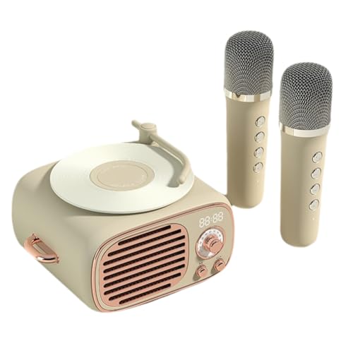 Flaroey Antiguo Vintage A Pequeños Altavoces Bluetooth con Reloj Mini Altavoces Bluetooth Portátiles con Micrófono Inalámbrico B