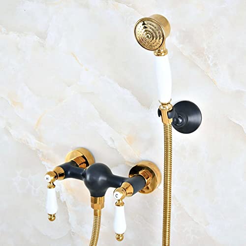 Robinetterie laiton frotté à l'huile pour rénover une salle de bains avec douche dorée Mna501