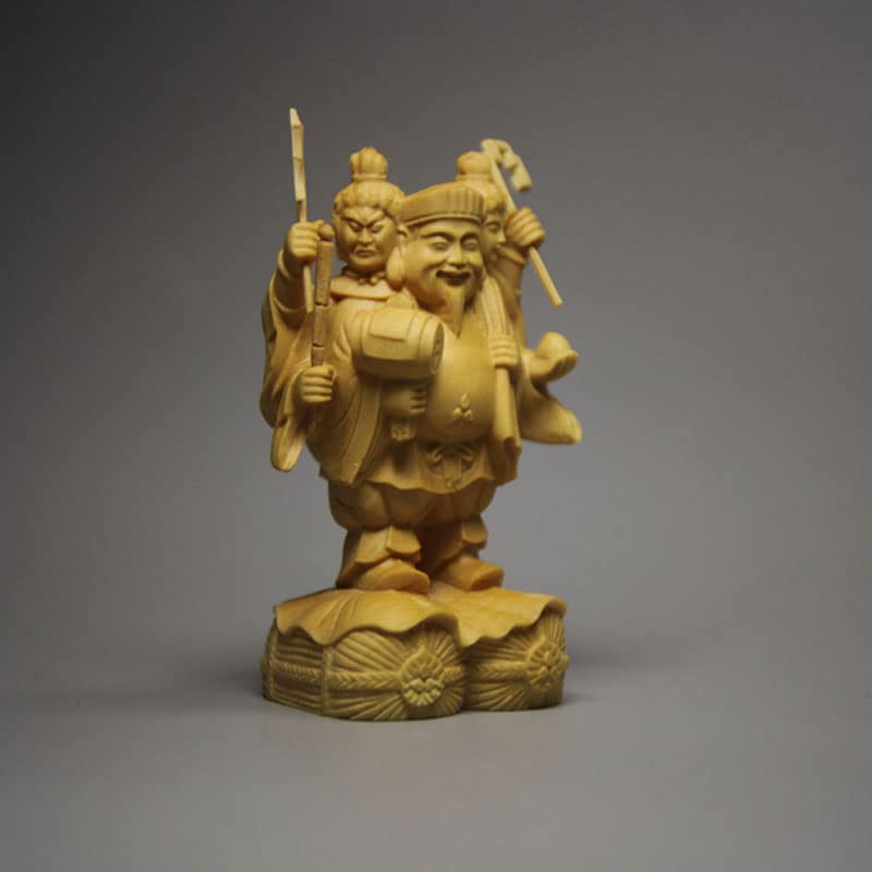 大型 大黒天　七福神　木彫　仏像 彫刻　開運　置物　アンティーク　インテリア ③ Amazon｜仏像 大黒天様像 三面大黒天 置物 開運招福七福神