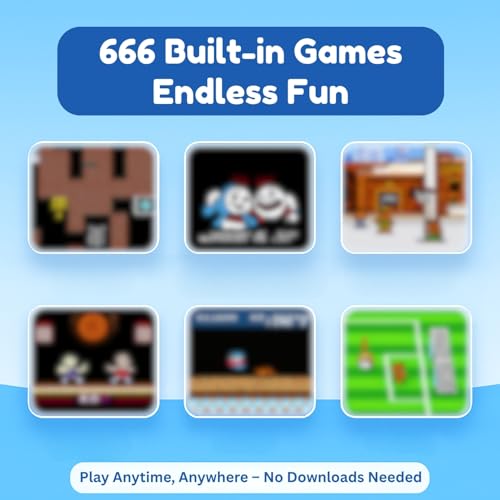 Image of TOYTONIC Retro Handheld Gaming Console for Kids & Adults - 666-In-1 Built-in Classic Video Games - Rechargeable Game Console for Boys 7-14 Years - TV Output - Portable Toy Gift